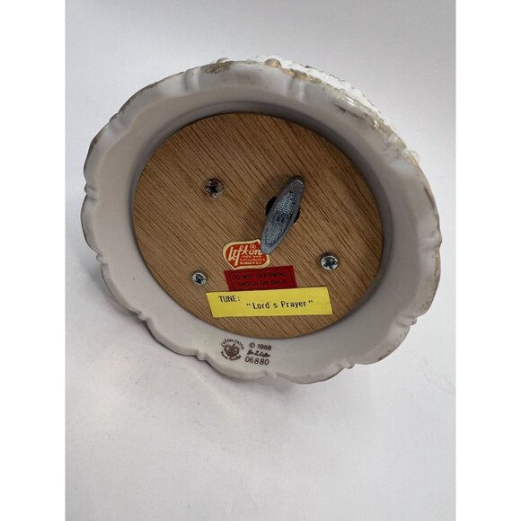 Lefton China Music Box Baptism Figurine- Mom, Dad, Baby, Clergy, Plays The Lords - Picture 9 of 11